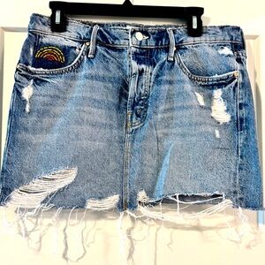 MOTHER SUPERIOR Jean Skirt with fringe Size 28